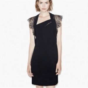The Kooples black lace sleeve mini dress size XXS